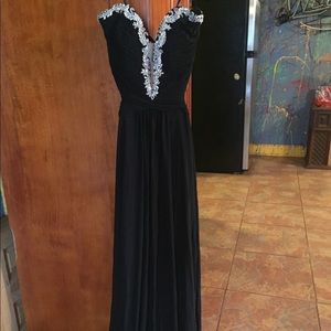 black prom dress with diamonds